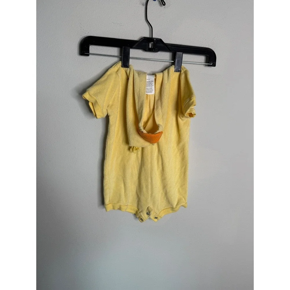 Carter's Baby 6-9M Yellow Terry Cloth Romper Duck Applique Infant Baby One Piece